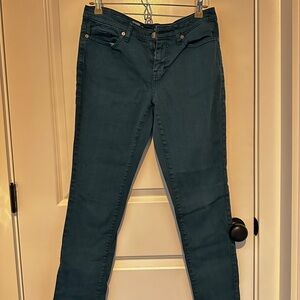 Curvy Skinny Denim Pants - Teal